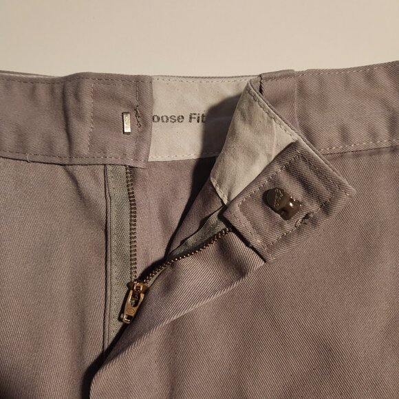 Dickies Work Shorts Gray Flat Front Chino Loose Fit Multi Pocket Mens 34x12 - Picture 6 of 13